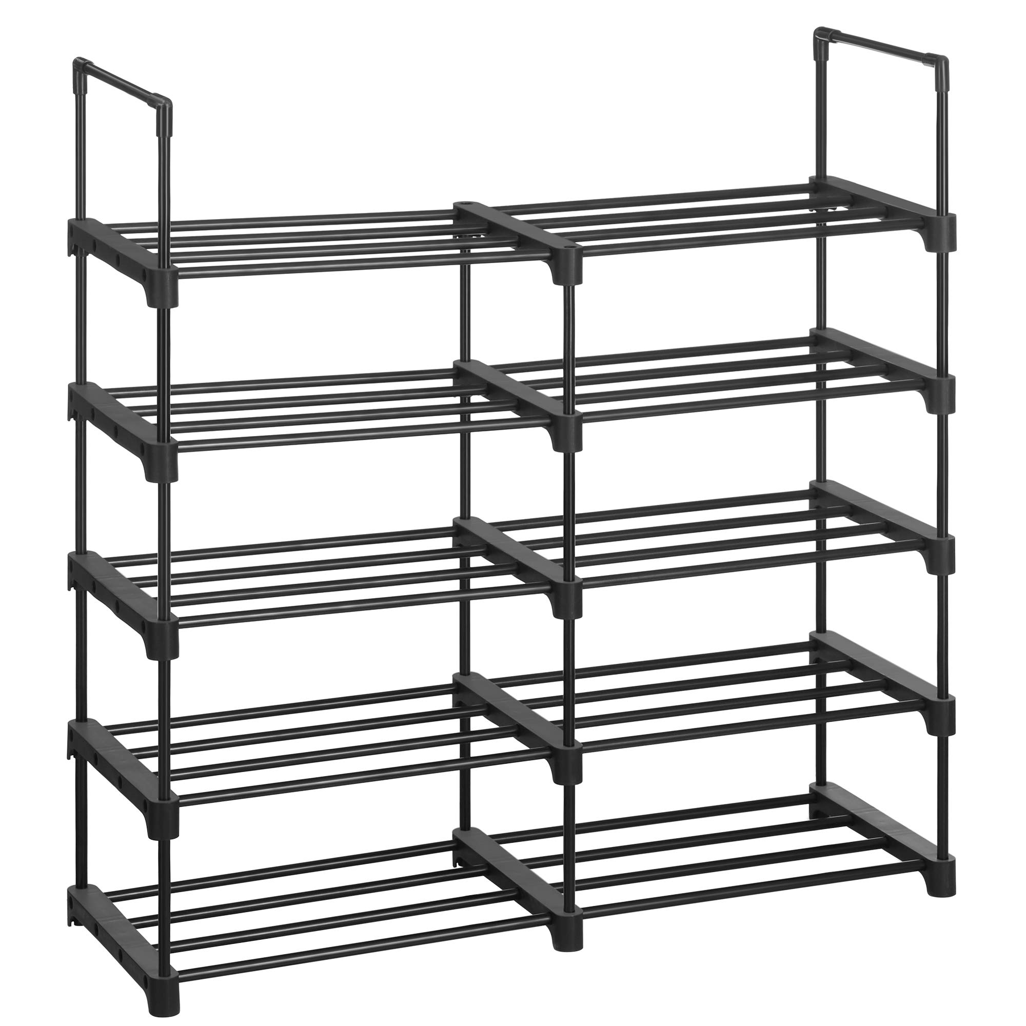SONGMICS 5 Tier Shoe Rack Set Of 2 Metal Shoe Storage Organizer