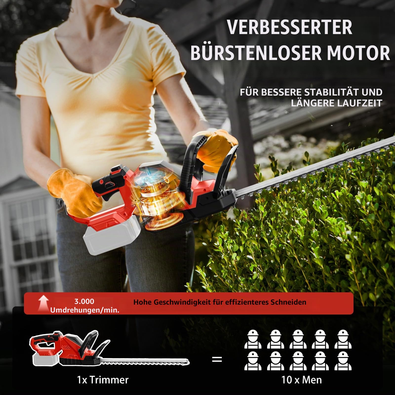 Akku Grasschere Strauchschere kompatibel mit Milwaukee 18V (Ohne akku)