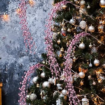 12 Packs Artificial Christmas Glitter Berries Stems Xmas Tree Wreath