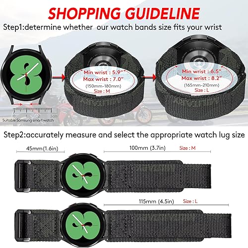 Miniatura 4 de Hemsut - Correa de reloj compatible con Samsung Galaxy Watch 5 ProWatch 6 & 5 & 4 y 3Watch 6&4 ClassicGear S3 & S2  Active 2, correa de 0.78