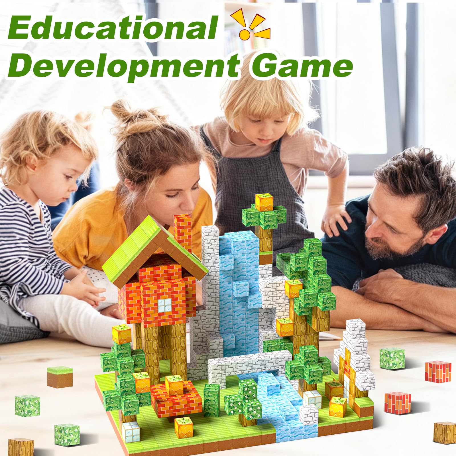 Costruzioni Magnetiche 74 Pezzi Blocchi Magnetici per Bambini Educativi
