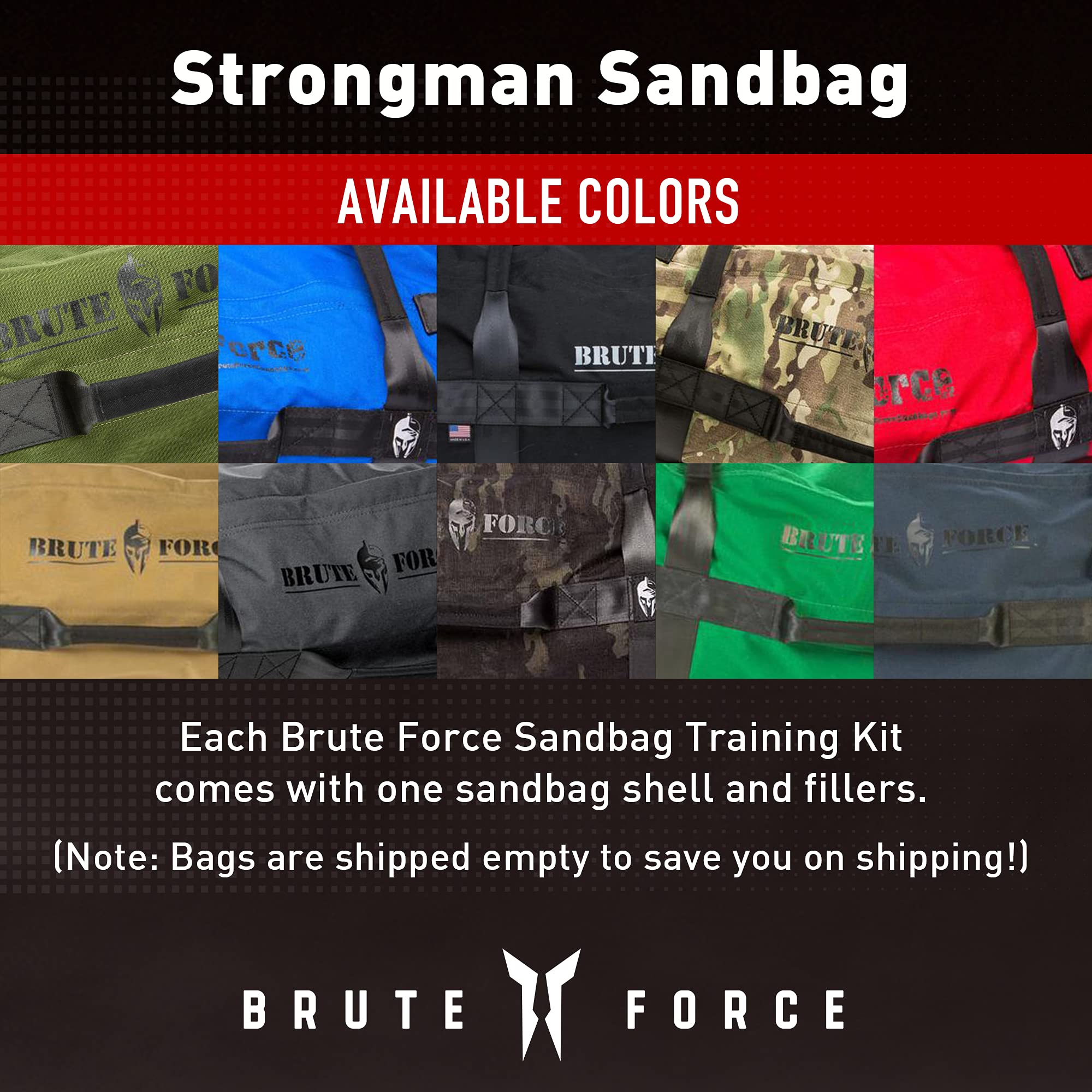 Brute Force Strongman Sandbag Adjustable Weighted Heavy Bag
