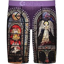 Ethika Mens Boxer Brief, Knee Length, 4-Way Stretch Performance Underwear with Graphic Prints