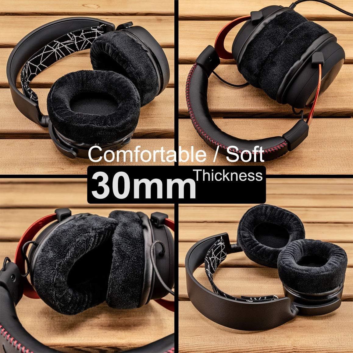 Replacement Ear Pads Compatible with ATH-M50x M50 M40, Arctis 7 Arctis Pro, ATH-WS1100iS, HD280 Pro, SRH 440, MDR-7506 V6 Headphone Memory Foam Earpads (Black Velvet)