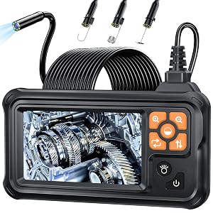 Industrial Endoscope Borescope Camera with Light 4 3 HD Digital Handheld Waterproof Sewer Tools Snake Inspection Camera with