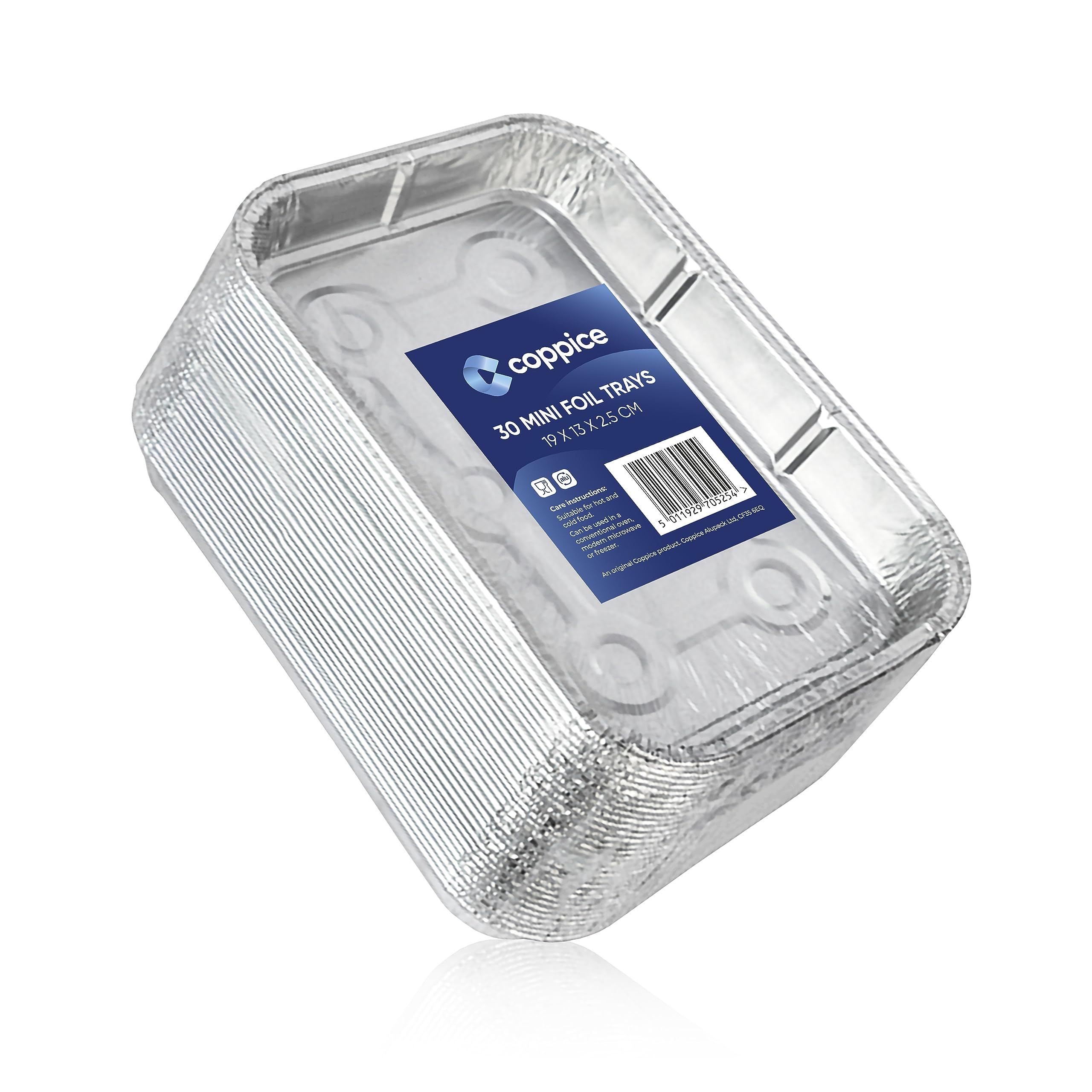 Coppice Mini Aluminium Foil Tray for Baking, BBQ, Roasting, Grilling & Food Storage | 19cm x 13cm x 2.5cm | Freezer, Air Fryer & Oven Safe (30 Trays) โ image 1