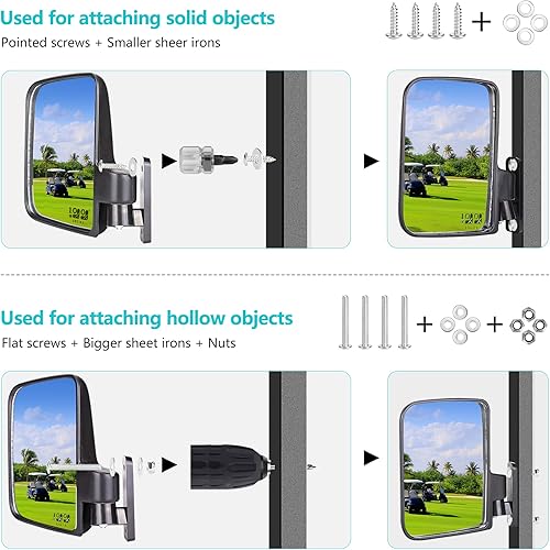 Miniatura 6 de 10L0L Carrito de golf 4 paneles de accesorios de visión trasera y accesorios laterales Kit-Universal para Yamaha Club Car EZGO Modelo Eliminar