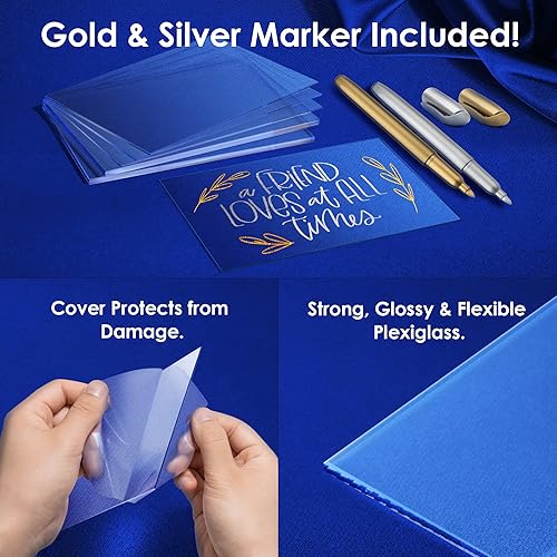 Miniatura 9 de Srenta Hoja de vidrio acrílico transparente, paquete de 12 hojas de plexiglás, placa de acrílico fundido de PMMA, hojas de vidrio de 5 x 7 pulgadas