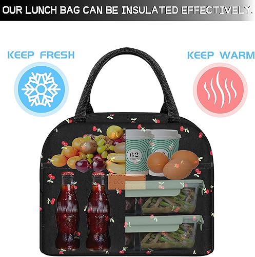 Miniatura 5 de Bonita lonchera para mujer con manteles individuales, lonchera aislada para mujeres, manteles individuales para mantener limpios e higiénicos, bolsa