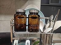 Vista 2 de Salero y pimentero de cristal estilo depresión (ámbar)