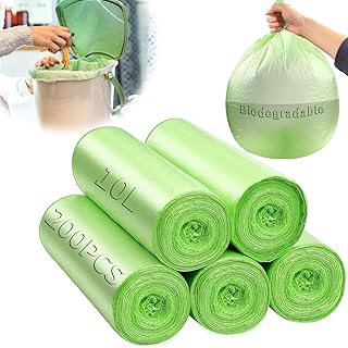 200 Stück Biomüllbeutel 10L Bio Müllbeutel 45x50 cm Kompostierbare Müllbeutel Biomülltüten Recycelbar Biologisch Abbaubar für Gartenabfälle Lebensmittelabfälle Tierische Abfälle