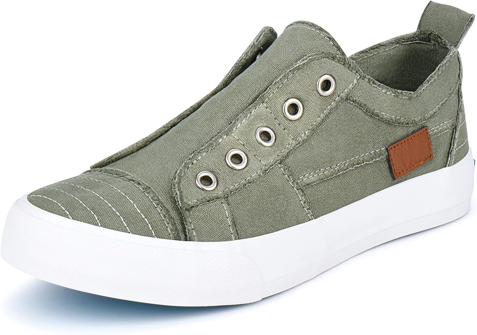 Women Fashion Canvas Sneakers Slip On Shoes Low Top Casual Walking Shoes Flats
