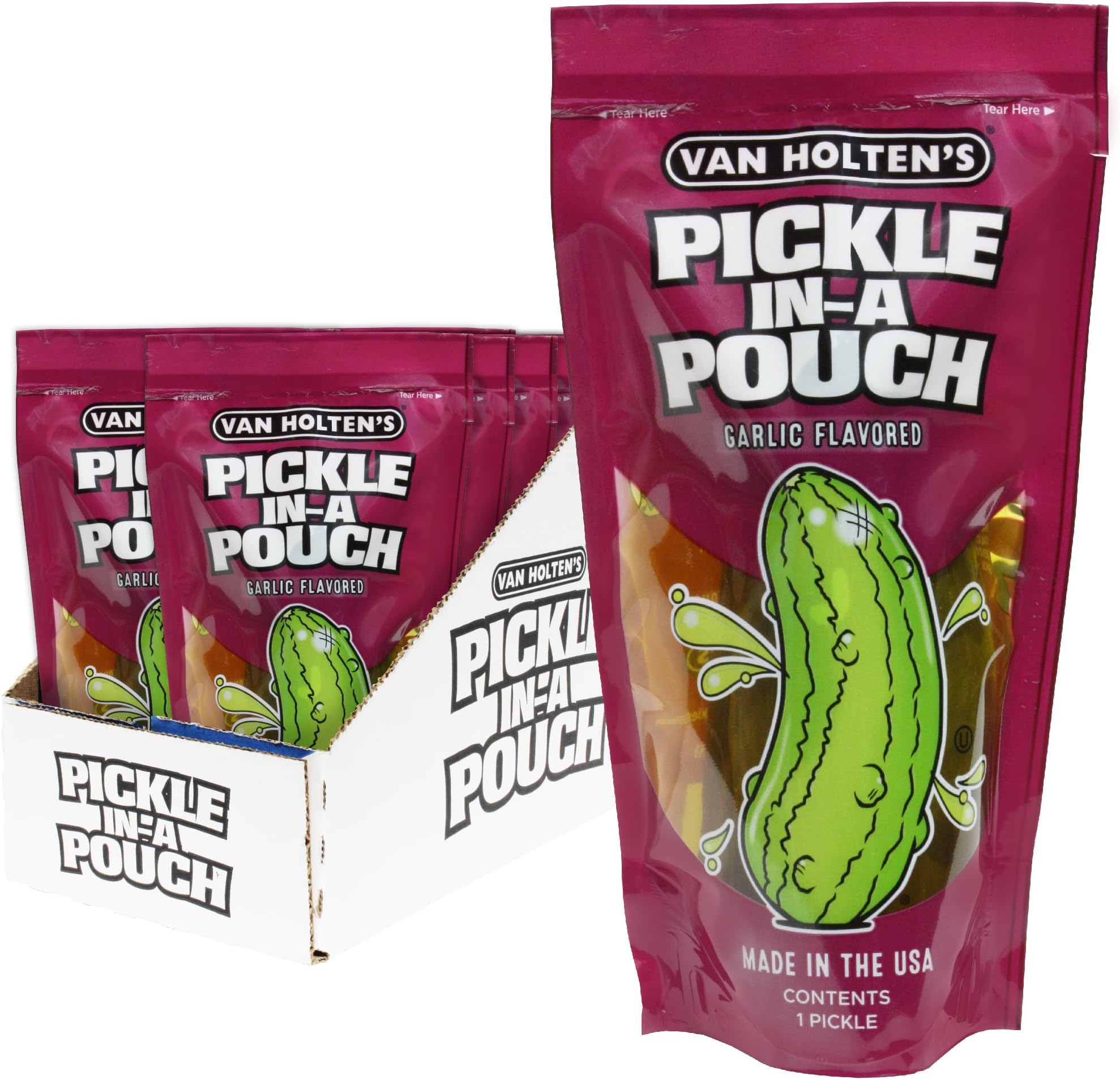 Van Holten's - Pickle-In-A-Pouch Jumbo Kosher Garlic Pickles - 12 Pack