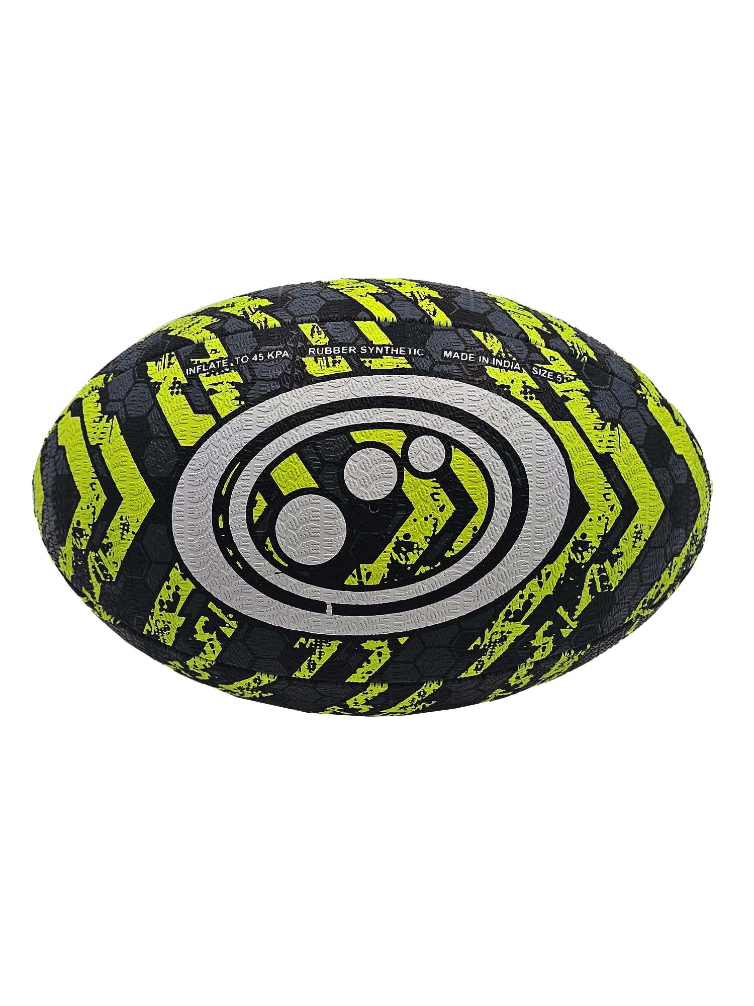 Optimum Street Rugby Ball - Durable, High-Visibility, Superior Grip & Control Surfaces & Skill Levels, Black / Yellow, 5 - Image 2