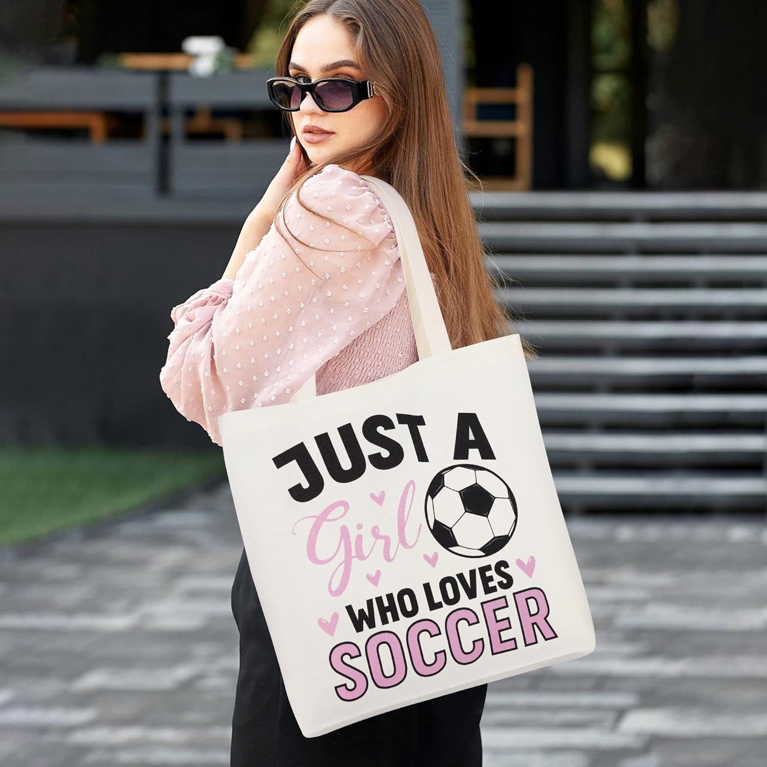 JoycuFF Soccer Gifts for Girls Soccer Stuff Accessories Gifts Sport Lovers Gift Include Glass Cup, Makeup Bag, Canvas Bag, Bracelet, Hair Scrunchies, Stickers for Team Player Birthday Gifts for Women - Image 6