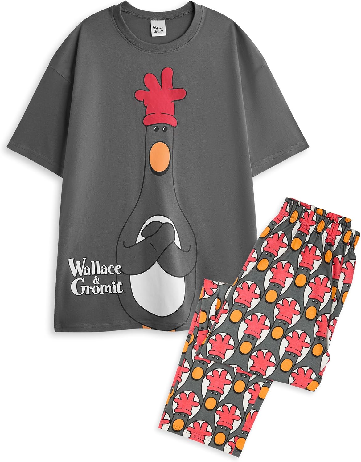 Vanilla Underground Wallace and Gromit Mens 2 Piece Pajama Set