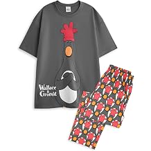 Vanilla Underground Wallace and Gromit Mens 2 Piece Pajama Set