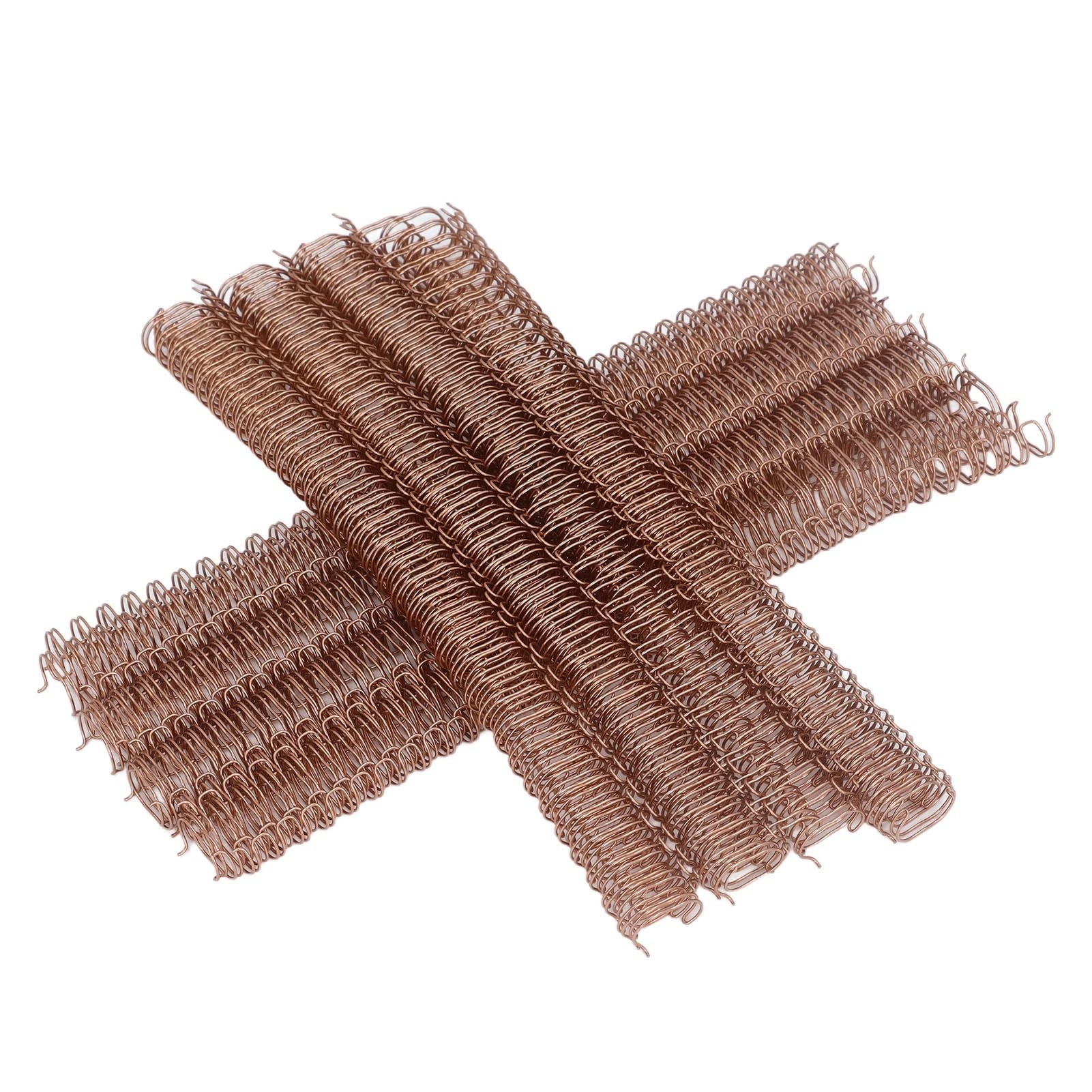 Drahtbinderücken mit doppelter Schnalle, langlebiger Metallinnenraum, Kapazität von 100 Blatt für A4-Papier (Roségold)
