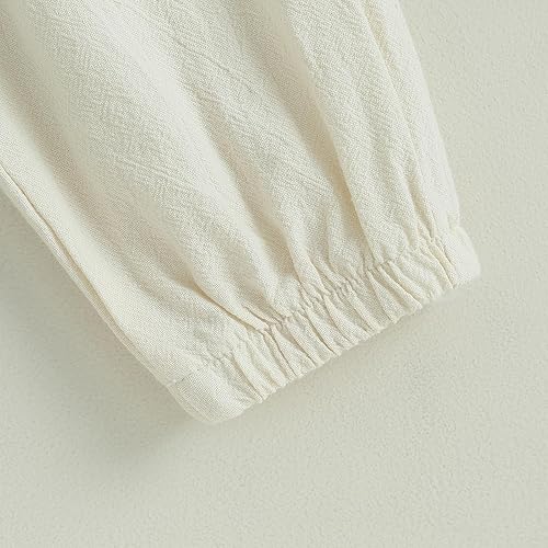 Miniatura 5 de Twopumpkin Pantalones largos de algodón y lino para bebé, niña, niño, con globo, hippie, pantalones largos de muselina bohemia, ropa básica