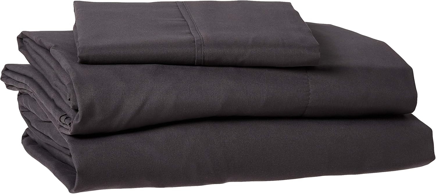 Elegant Comfort 4-Piece Twin- Smart Sheet Set! Luxury Soft 1500 Premier Hotel Quality Wrinkle and Fade Resistant with Side Storage Pockets on Fitted Sheet, Twin, Grey