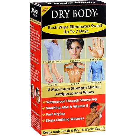 Kleinert’s Dry Body Clinical Antiperspirant Wipes 15% Formula. Stop Sweat & Odor Anywhere On The Body Up To 7 Days (Results Will Vary). Best For Underarms - 8 Packets - 2 Months Supply. No Irritation.