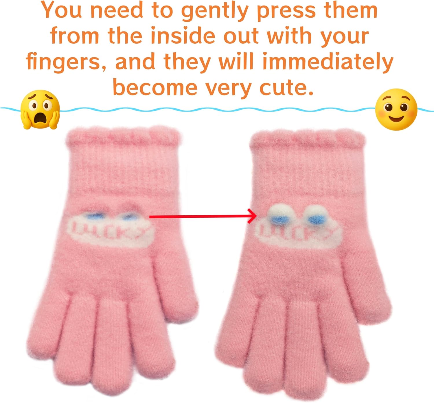 2 Pairs Kid Thin Knit Gloves Stretchy Warm Gloves Kids Winter Gloves Knitted Warm Gift for Boys Girls Cold Weather