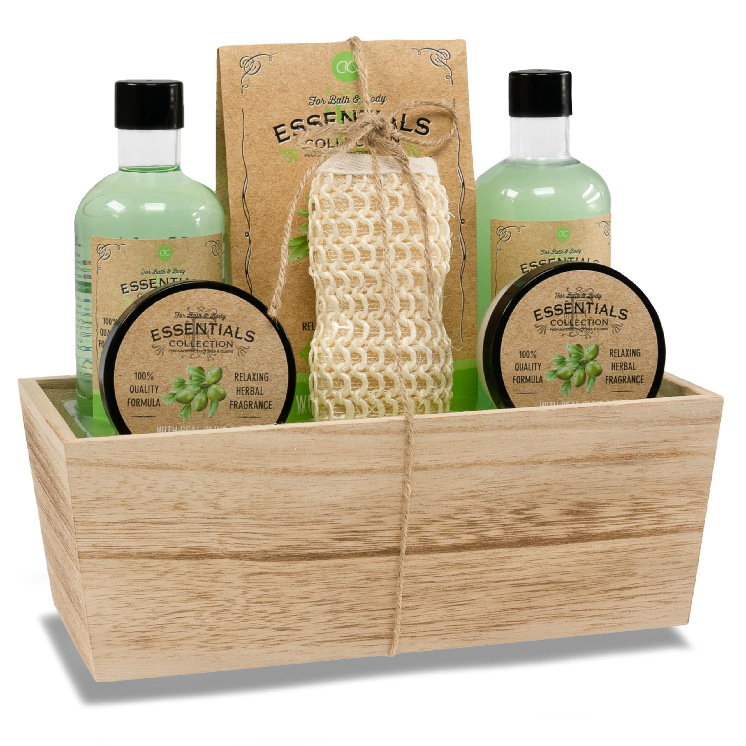 Coffret Bien-Être Bain & Massage - Seau En Bois - Soins Exfoliants - Neuf