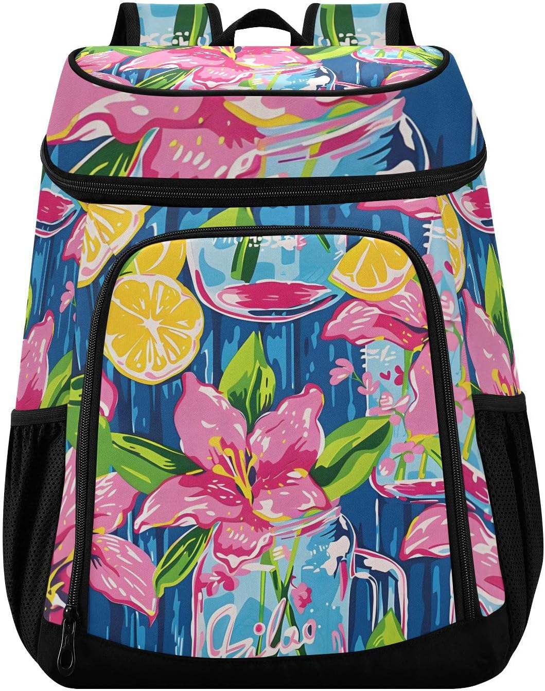 Tropical Pineapples Fruits Cooler Backpack Insulated Leak Proof Beach Cooler Bag Soft Lunch Picnic Hiking Camping Backpack Cooler