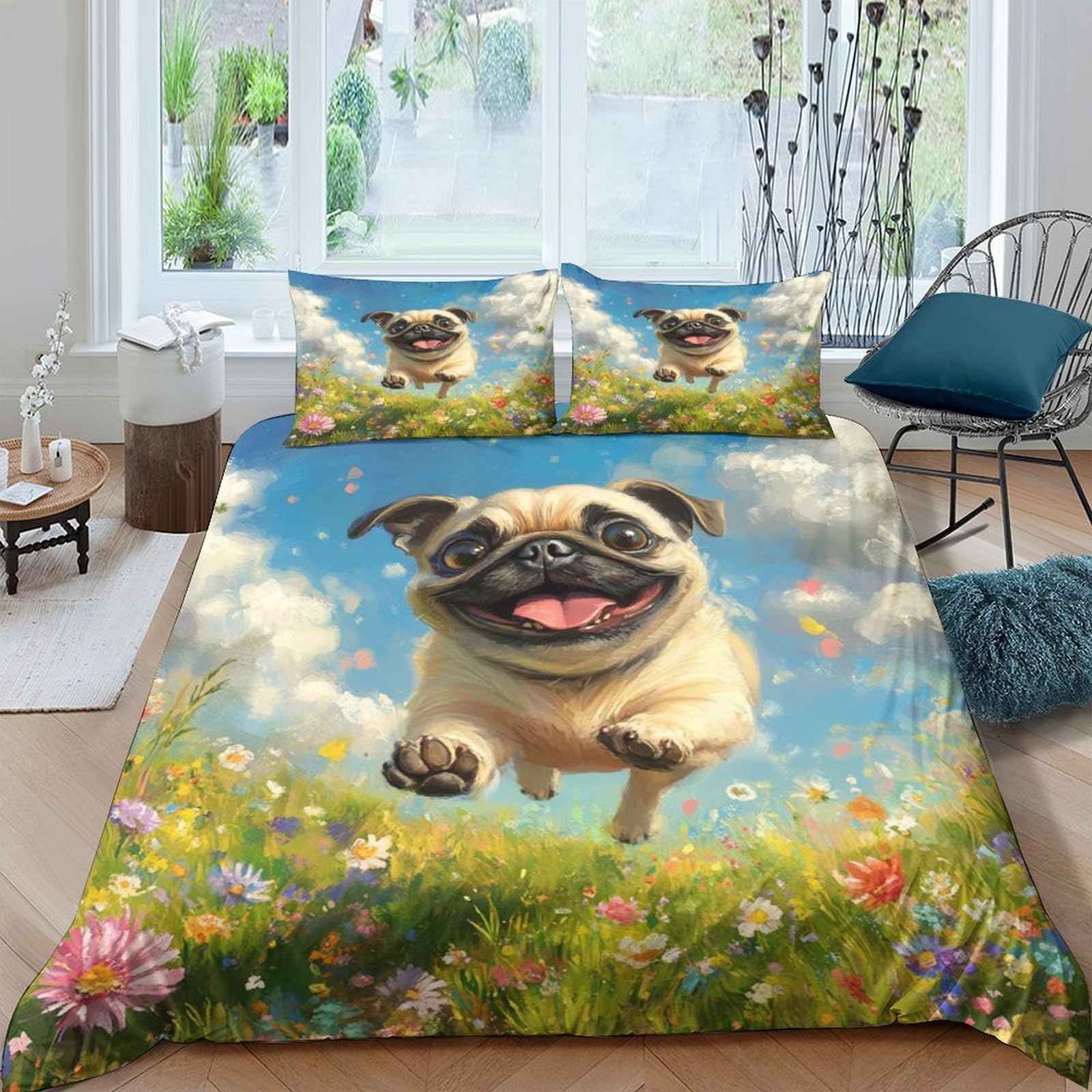Housse de couette cráneo avec fermeture éclair invisible et taies d'oreiller douces