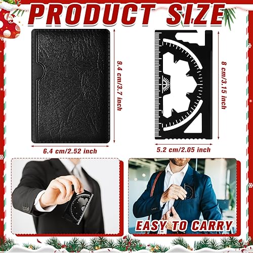 Miniatura 3 de Cholemy 12 carteras para tarjetas de crédito, multiherramienta 46 en 1, de metal de acero inoxidable, herramienta de bolsillo de supervivencia,