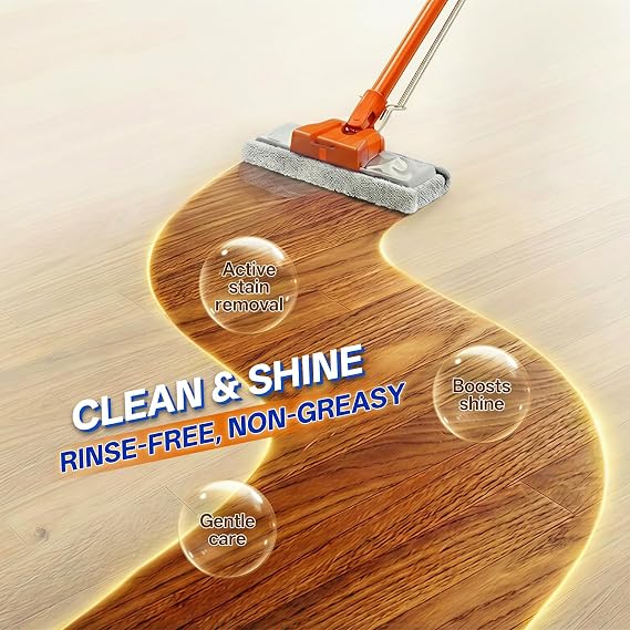 Floor Cleaner Liquid for Mopping, Household Deep Cleaning Solution for Wood,Hardwood,Tile,Laminate,Marble & Porcelain & Bathroom,Orange Scent,17.6 Fl Oz Each(1 Bottle+1 Cleaning Cloth)