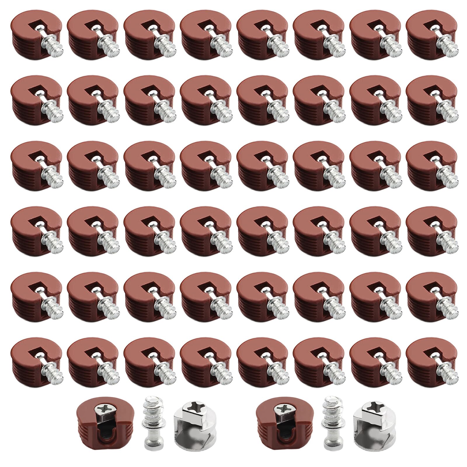 Hogtnd Reddish Brown 50Pcs Shelf Support Concealed Cabinet Connectors Furniture Connector Bracket With Screws Easy Installation Concealed Cabinet Connectors