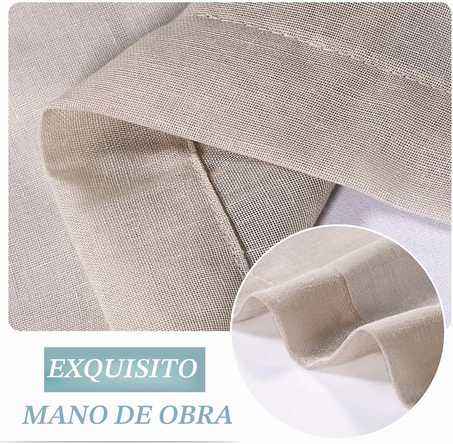 Cortinas De Exterior, Parte Superior Con Lengüeta Adhesiva Desmontable Para Colgar Y Desenganchar Fácilmente,impermeable Cubierta De Cortina Blanca Transparente, 2 Paneles (2x 132x240 cm,Natural)