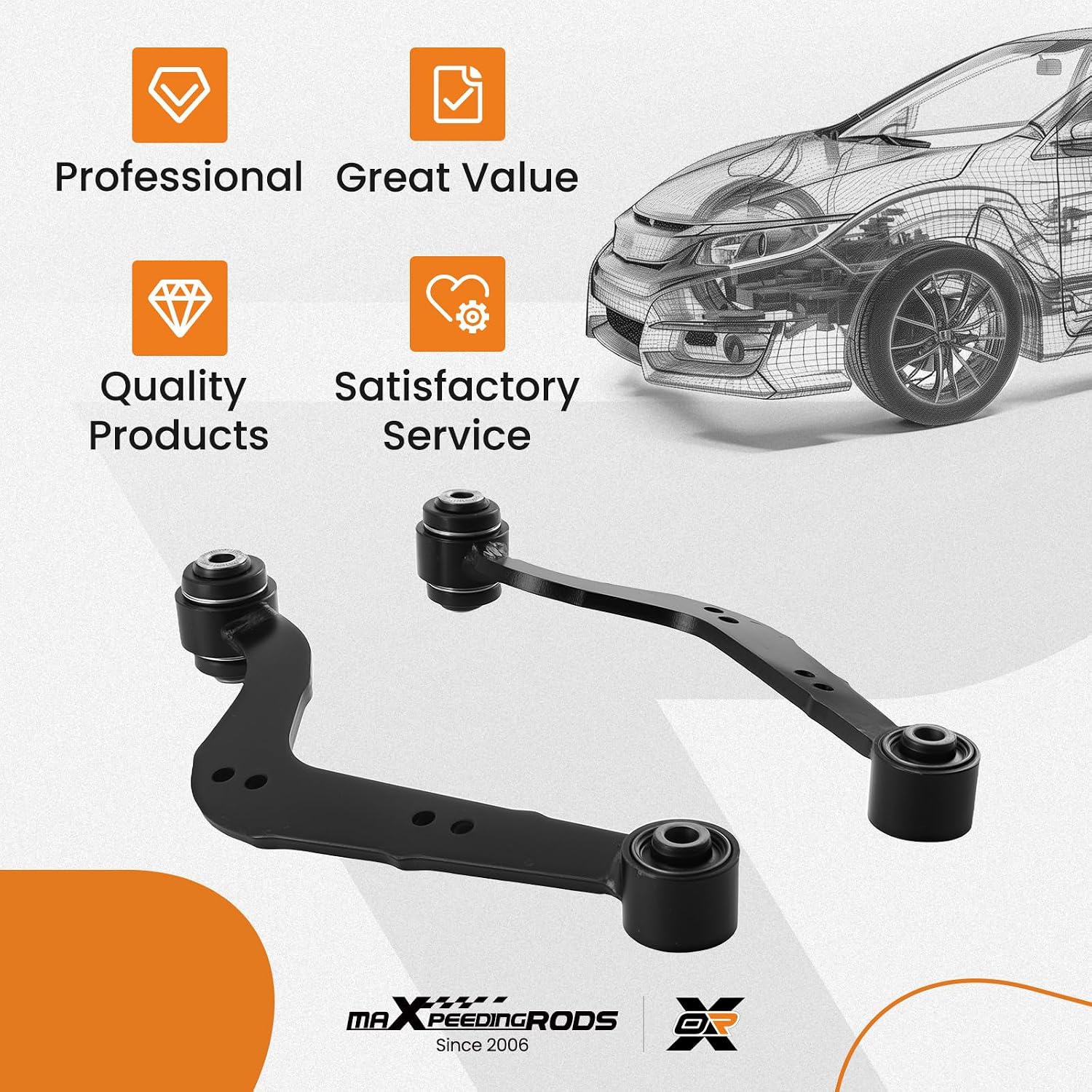 maXpeedingrods 2Pcs Rear Upper Control Arms for Toyota RAV4 2006-2018, for Lexus NX200t 2015-2017 NX300 2018-2021 NX300h 2015-2021, K641740 K641739