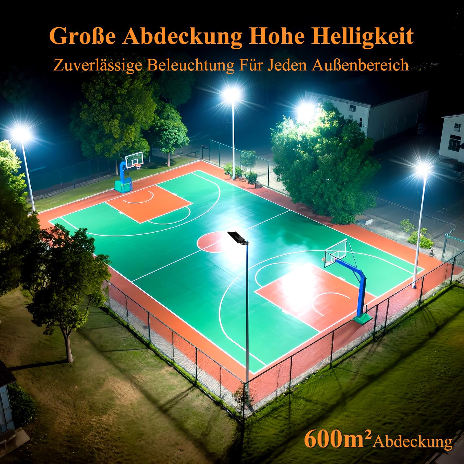 LED Strahler Außen 200W, 28000LM Strassenlampe,Flutlicht mit verstellbaren 2 Köpfe, Superhell 6500K LED-Straßenleuchte, Aussenstrahler IP67 Wasserdicht für Garten, Hof, Außenbeleuchtung
