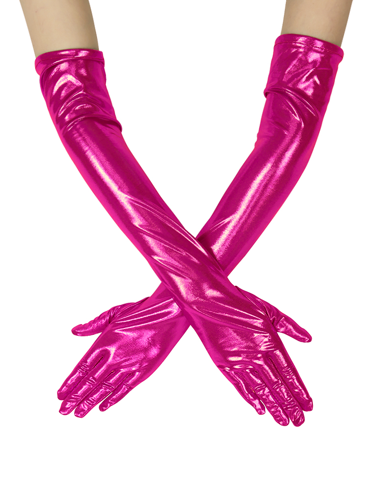 GRYUIRY Sparkly Metallic Long Gloves Christmas Cosplay Evening Party Costume Long Opera Gloves Black : Clothing, Shoes & Jewelry