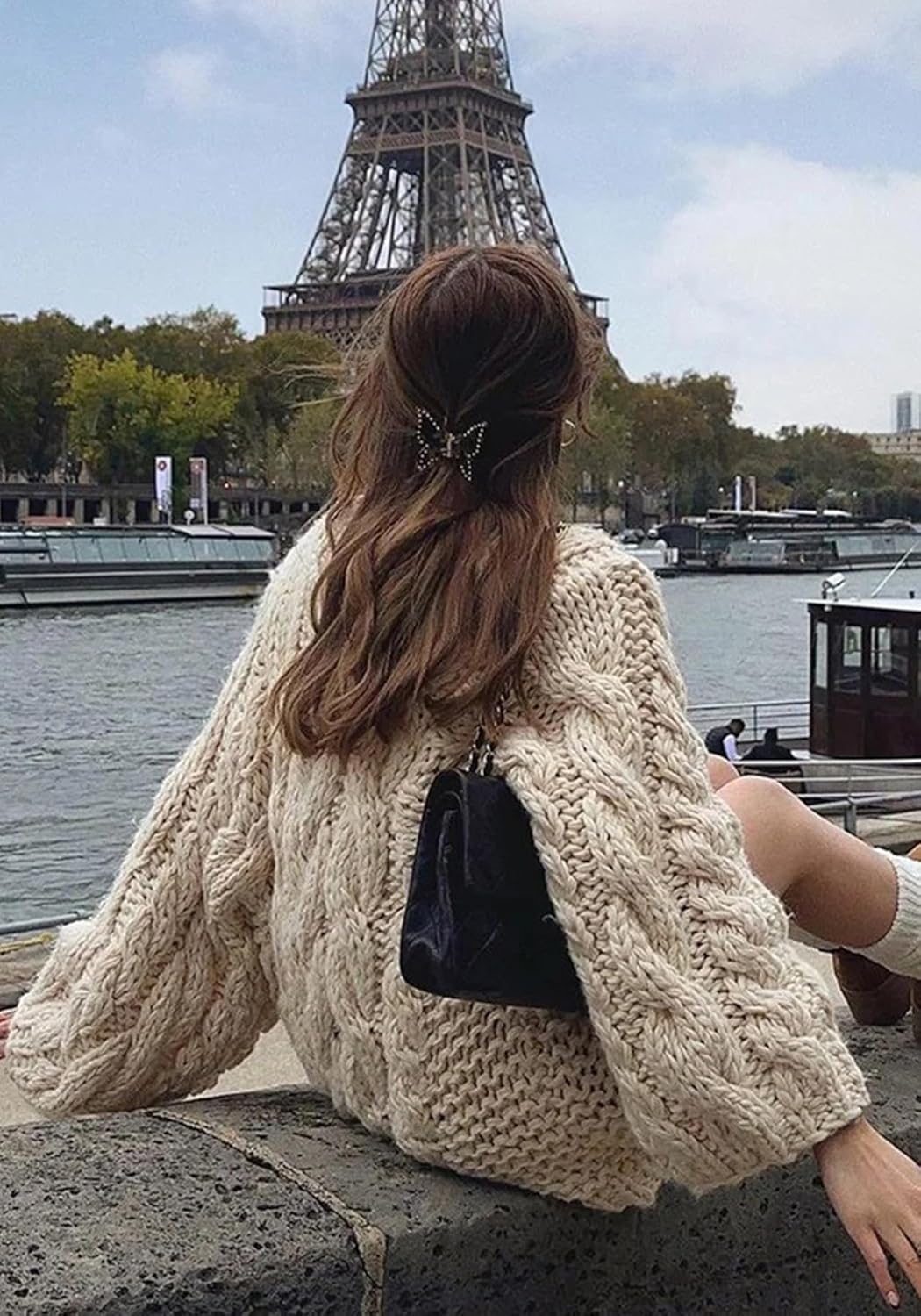 Tbahhir Women's Oversized Cable Knit Sweaters Crewneck Pullover Loose Long Sleeves Ribbed Chunky Slouchy Tunic Tops - Image 7