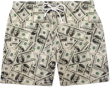 short com estampa de dolar