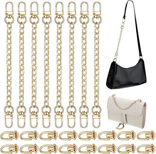 24 Pcs Purse Chain Strap D Ring Rivets Set Flat Purse Strap