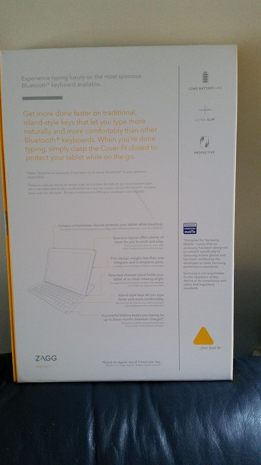 ZAGG ZAGGKeys Pro Cover Fit - Bluetooth Keyboard for Samsung Galaxy Note Pro - Black (N12PKB-BB0)