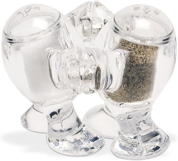 3" Clear Acrylic Dancing Robots Space Age Salt And Pepper
