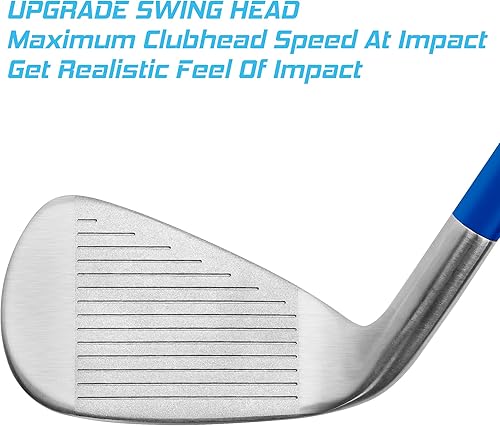 Miniatura 5 de prowithlin Ayuda para entrenamiento de swing de golf, 7 hierros, ayuda de entrenamiento de golf, palo de calentamiento para entrenamiento de fuerza,