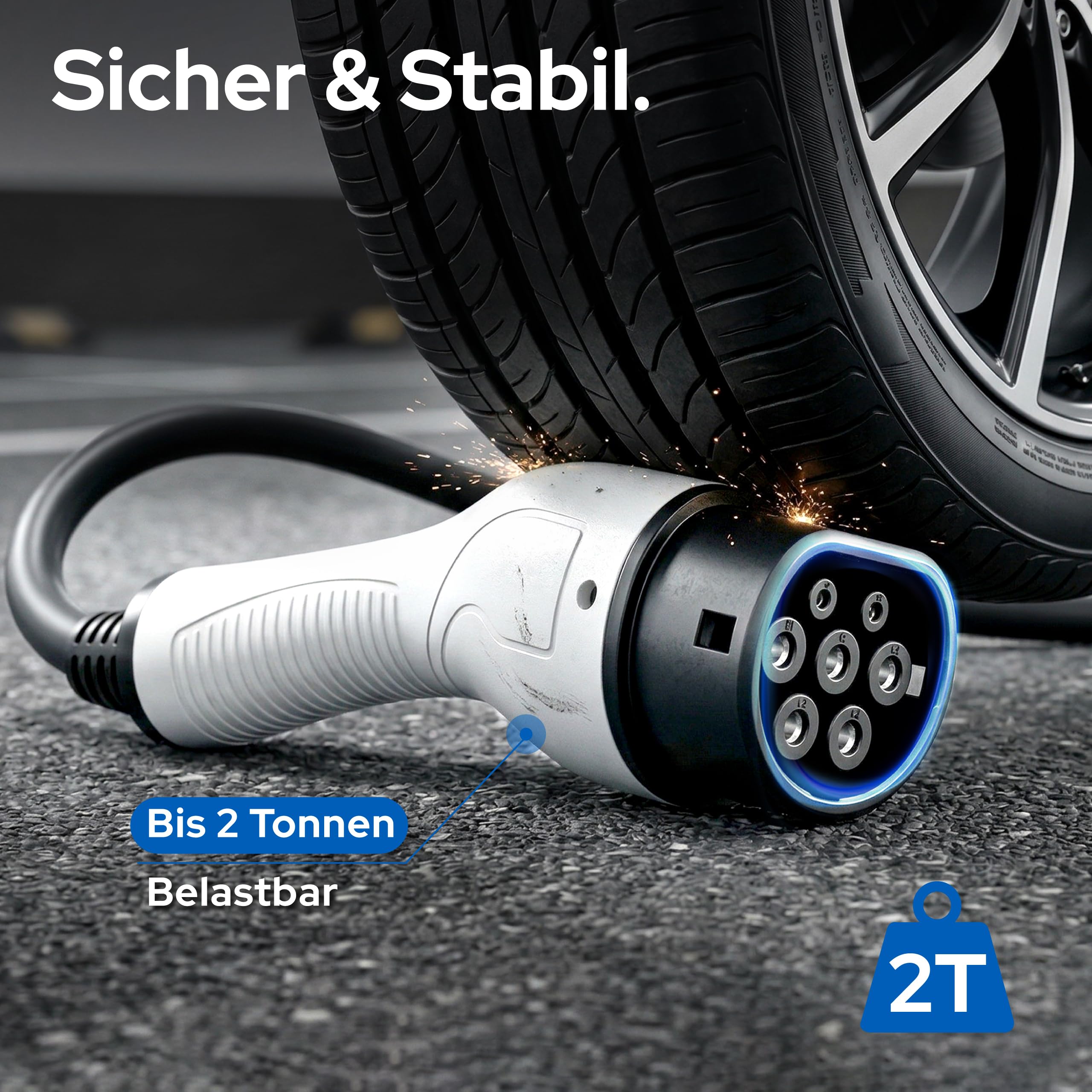 Cable de carga tipo 2, 22 kW, 10 m, 32 A, para coche eléctrico e híbrido, incluye bolsa de cables, cable de 3 fases para EV PHEV • Adecuado para todos los coches E modelo 3 S X Y, ID3, ID4, ID5