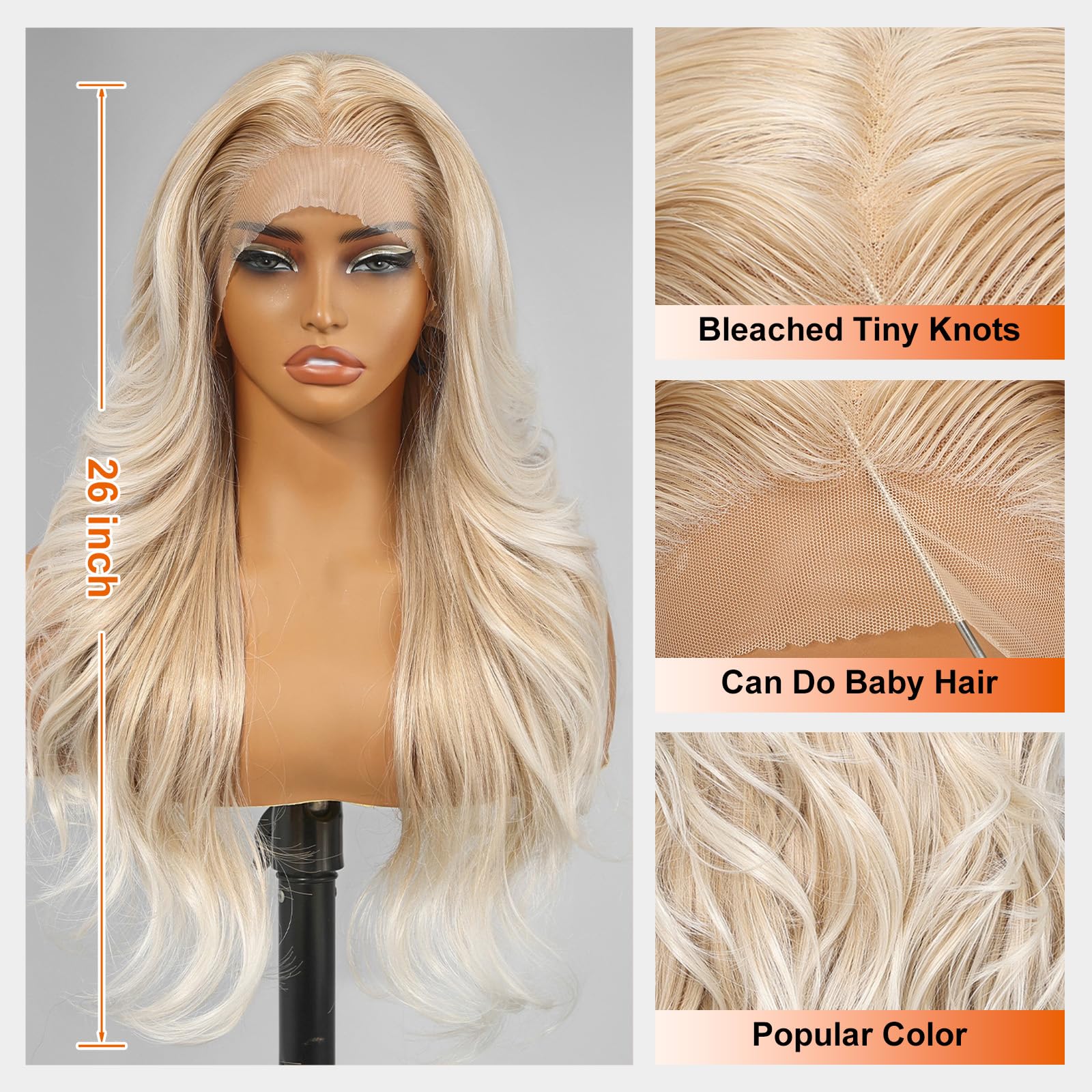 ?KIM P 24“ BEACH BLONDE LACE FRONT Wig *NWT* Amazon.com : ANDRIA 13X4 HD Lace Front Wigs Pre-Plucked  main image 2