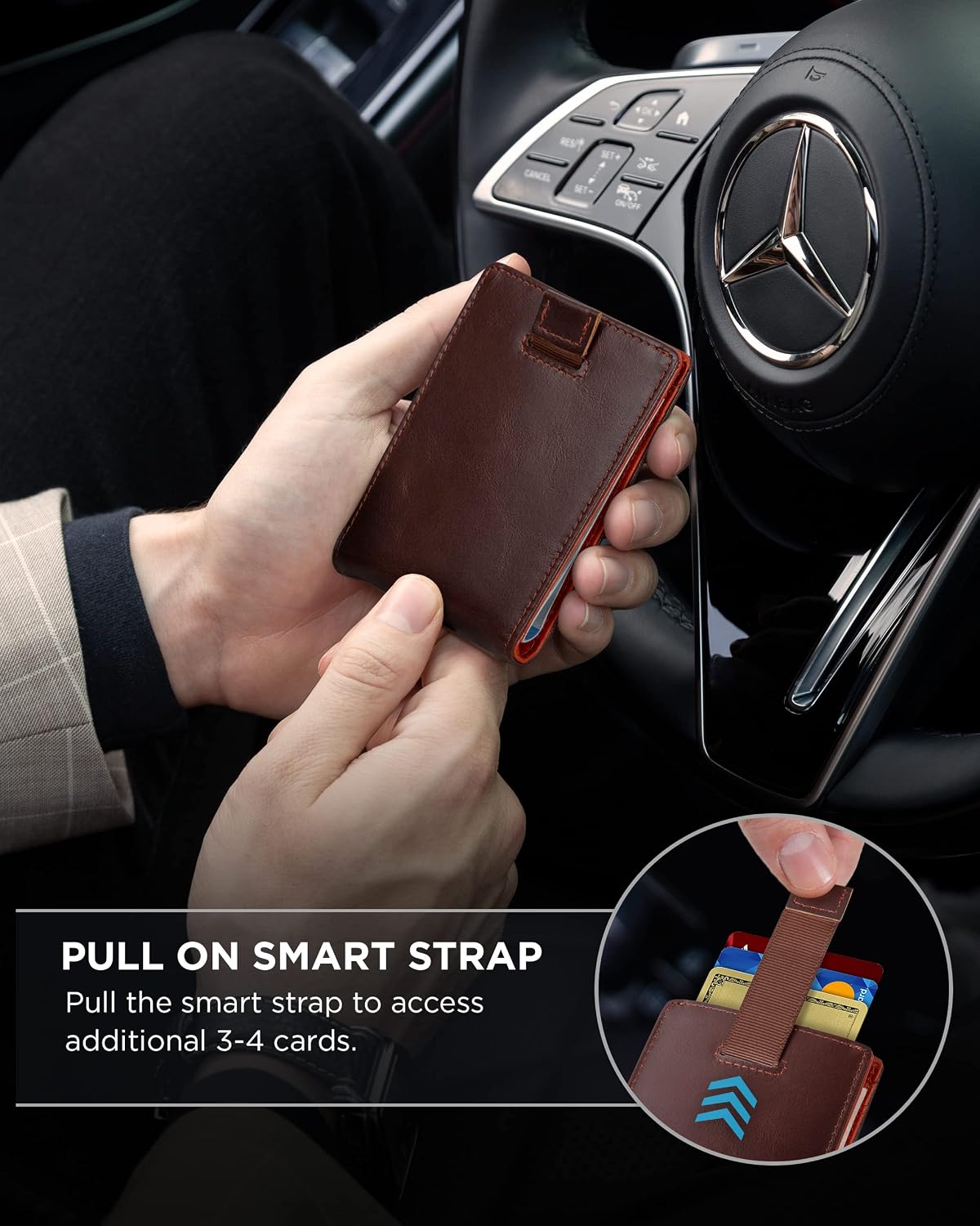 SERMAN BRANDS RFID Blocking Slim Bifold Genuine Leather Minimalist Front Pocket Wallets for Men with Money Clip Thin Mens image 5