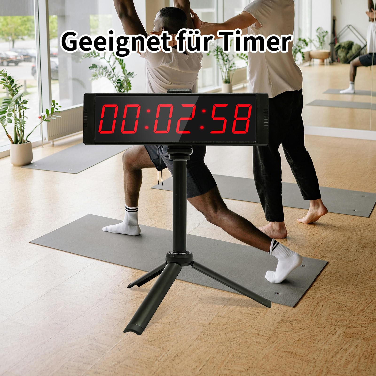 Gym Timer mit Ständer, Coundown Timer mit Start/Stop Button, Intervall Time für Workout, Digital Stoppuhr mit Fernbedienung, 12/24H LED Wand Uhr, Tragbares Home Gym Stopwatch