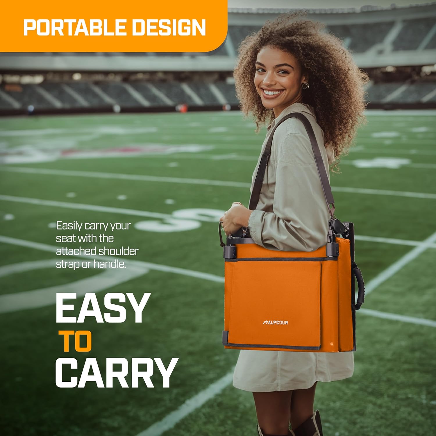 Folding Reclining Stadium Seats with Back Support for Bleachers, Bleacher Chairs with Back and Cushion Seating for Football, Camping Chair, Kayak Seat, Canoe, Paddle Board, Concerts, & Sports Events