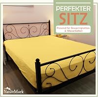NatureMark mikroszálas gumis lepedő 200x220 cm sárga boxspring ágyhoz 2