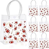 Kolldenn 36 Pack Clear PVC Football Gift Bags with Handles - Ideal Sports Party Favors, Team Snacks & Birthday Goodies
