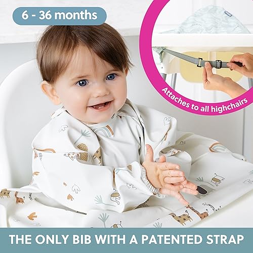 Miniatura 23 de BIBaDO - Long Sleeve Baby Bibs - Babies & Toddlers 6-36 Months - Coverall Baby Led Weaning Bib - Easy Wipe, Soft & Waterproof Conejitos